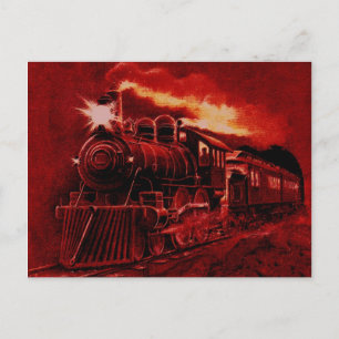 Magical Steam Engine Victorian Train Postcard
