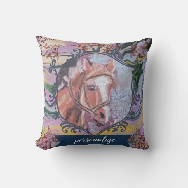 magical story book horses cushion (Front)