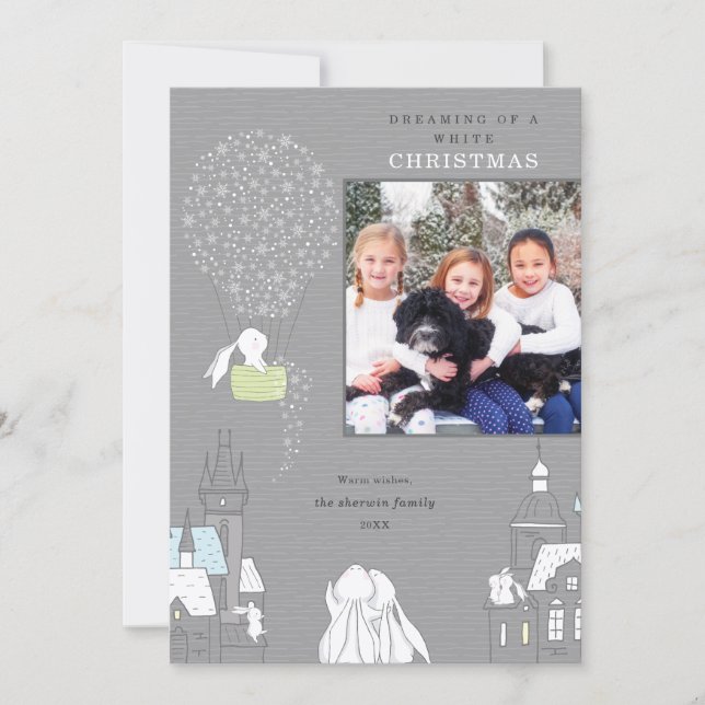 Magical Storybook White Christmas Photo Holiday Card (Front)