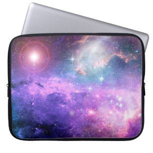 Magical surreal colourful space background with ma laptop sleeve