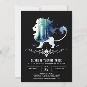 Magical Sweet Lion Birthday Invitation