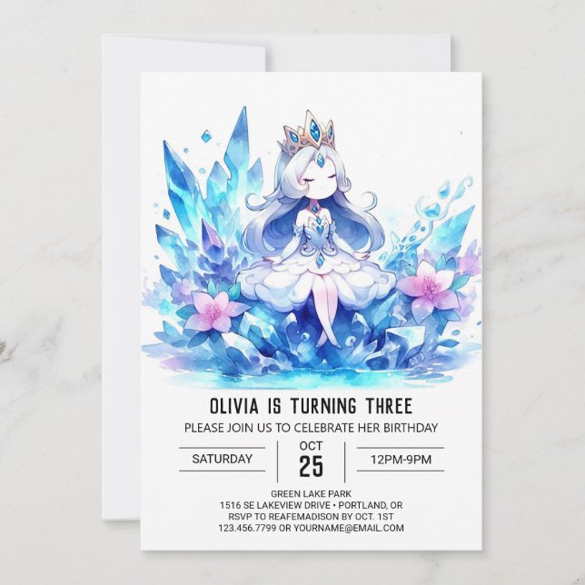 Magical Sweet Princess Birthday Invitation (Front)