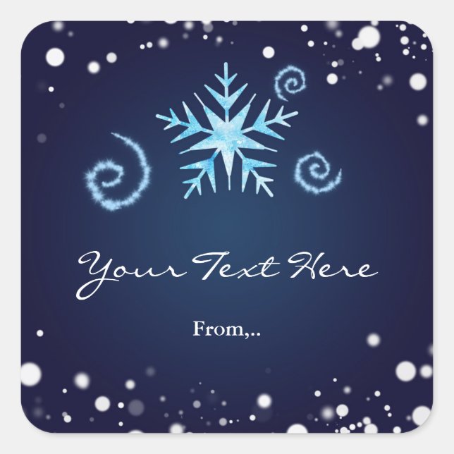Magical Swirl Winter Wonderland Snowflake Sticker (Front)