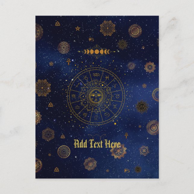 Magical Symbols of Protection Mandala Pagan Witch Postcard (Front)