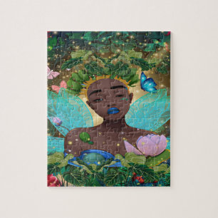Magical Tale of an African American Black Fairy Jigsaw Puzzle