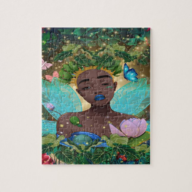 Magical Tale of an African American Black Fairy Jigsaw Puzzle (Vertical)