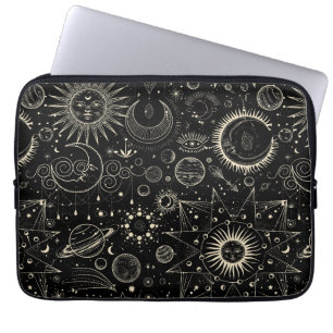 Magical tarot astrology boho celestial pattern laptop sleeve