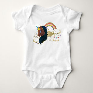 Magical the Unicorn Rainbow & Clouds Design Baby Bodysuit