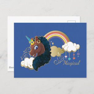 Magical the Unicorn Rainbow & Clouds Design Postcard