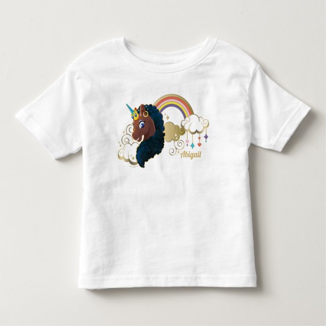 Magical the Unicorn Rainbow & Clouds Design Toddler T-Shirt (Front)