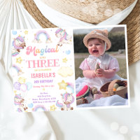  Magical Three Rainbow Unicorn 3rd Birthday Photo