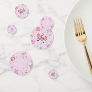 Magical Tie Dye Unicorn Coquette Bow Birthday Confetti