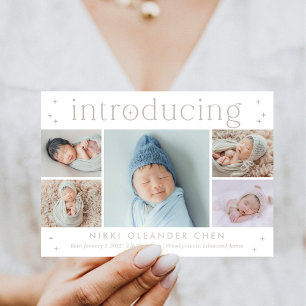 Magical Time Editable Colour Birth Announcement