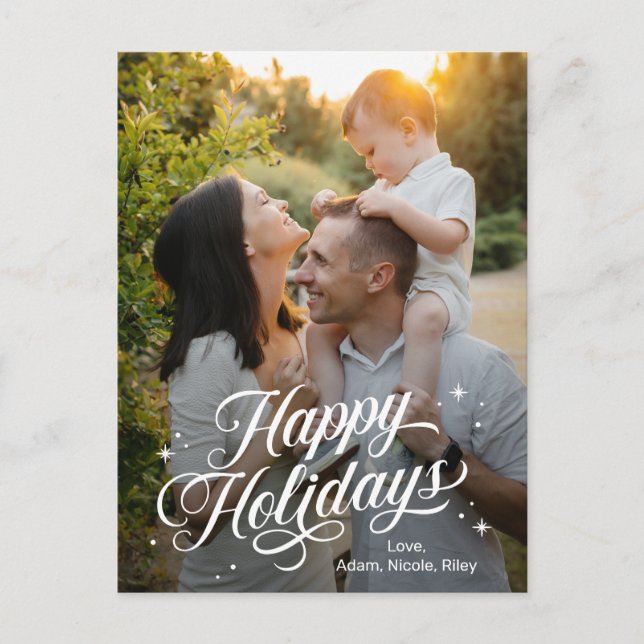 Magical Time Happy Holidays Editable Colour Holiday Postcard (Front)