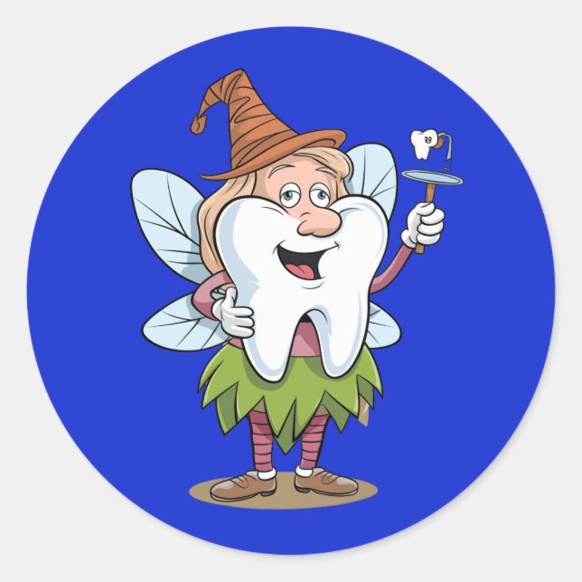 Magical Tooth Fairy Art Classic Round Sticker (Front)