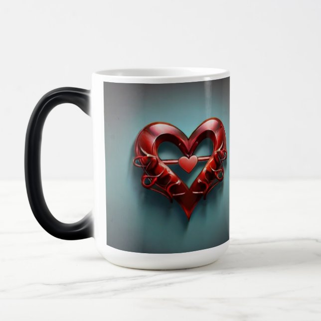 Magical Transformations Love Symbol Morphing Mug (Left)