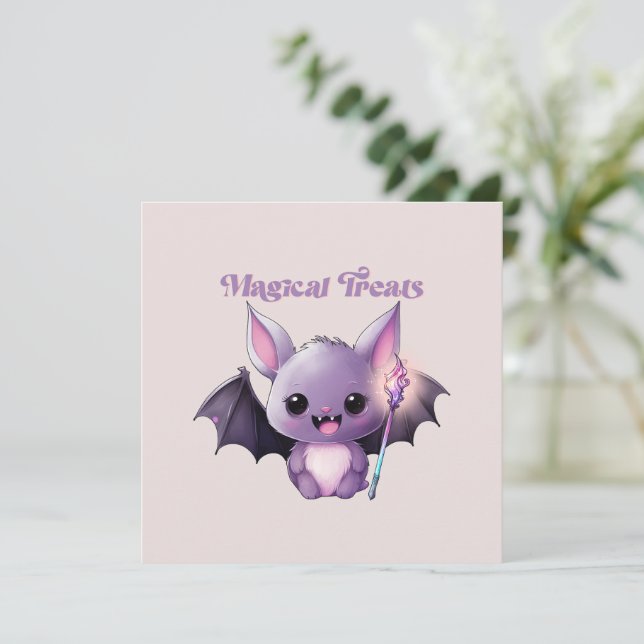 Magical Treats – Cute Purple Bat Halloween (Standing Front)