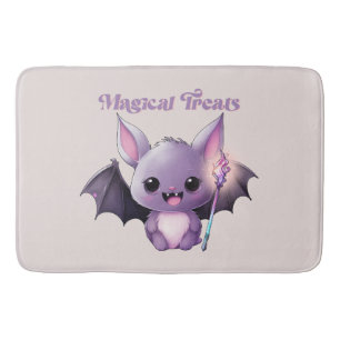 Magical Treats – Cute Purple Bat Halloween Bath Mat