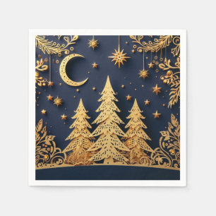 Magical Tree Scene – Yuletide Glimmers Napkin