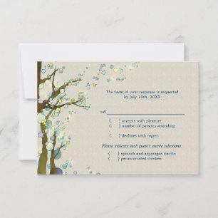 Magical Tree Theme Wedding Meal Choice RSVP Card