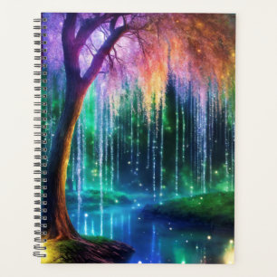 Magical tree with sparkling light planner