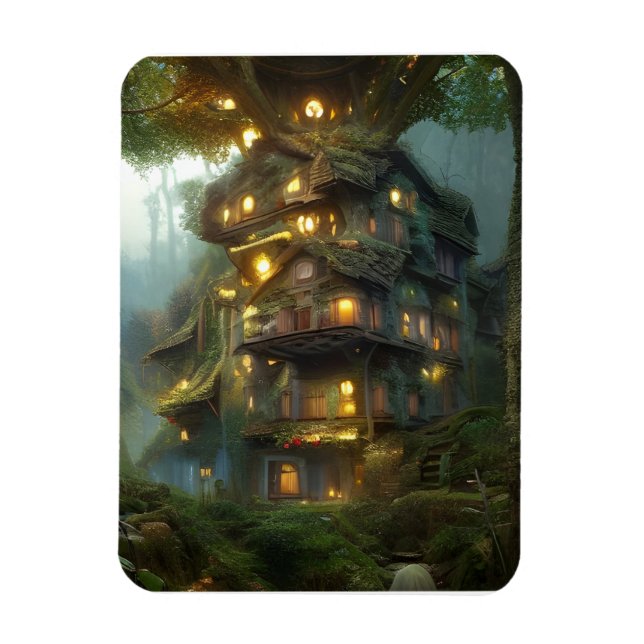 Magical Treehouse Colony  Magnet (Vertical)