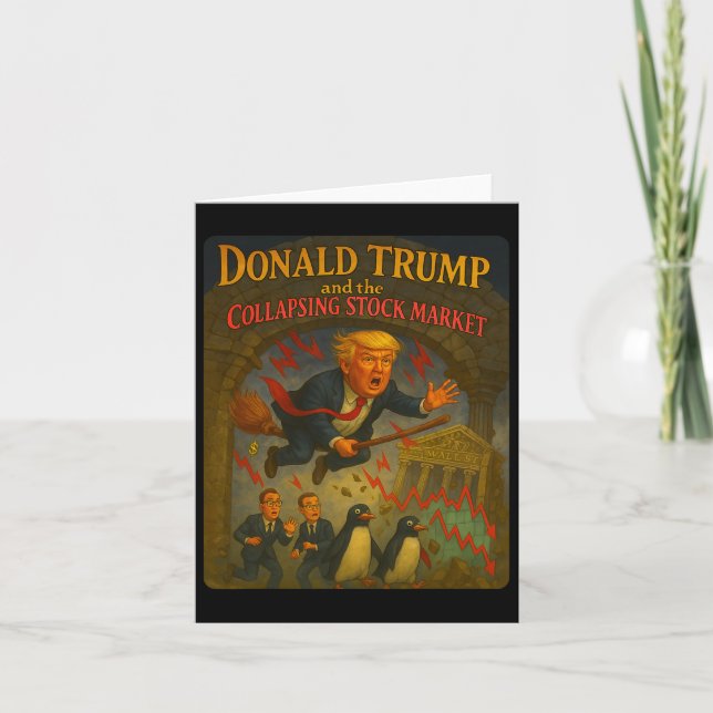 Magical Trump Wizard Funny Stock Market Crash Adve Card (Front)