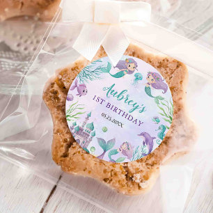 Magical Under the Sea Mermaid Baby Girl Birthday Classic Round Sticker