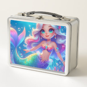  Magical Undersea Princess Mermaid Metal Lunch Box