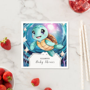 Magical Underwater Turtle Baby Shower Napkin