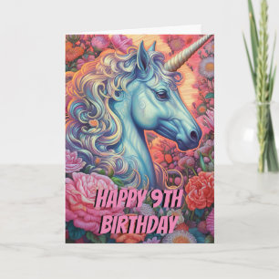 Magical Unicorn 9th Birthday Folded  Card