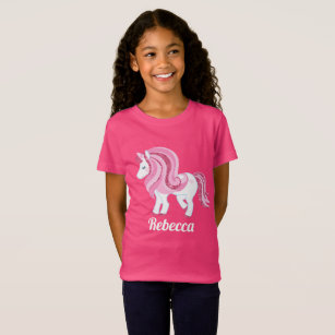 Magical unicorn add name girls t-shirt
