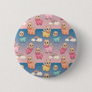 Magical Unicorn and Stars Pattern Design 6 Cm Round Badge