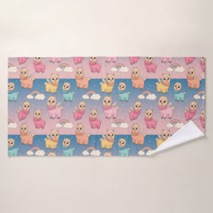 Magical Unicorn and Stars Pattern Design Bath Towel