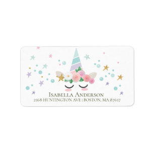 Magical Unicorn Baby Shower Address Label
