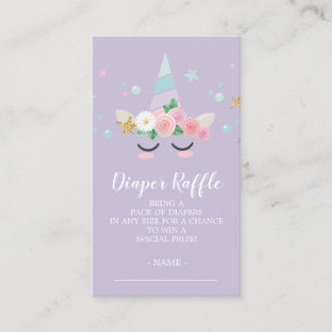 Magical Unicorn Baby Shower Diaper Raffle Ticket Enclosure Card