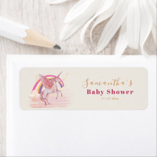 Magical Unicorn Baby Shower Party Return Address Label