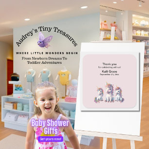 Magical Unicorn Baby Shower Sticker