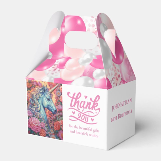 MAGICAL UNICORN BALLOONS FAVOUR BOX (Front Side)
