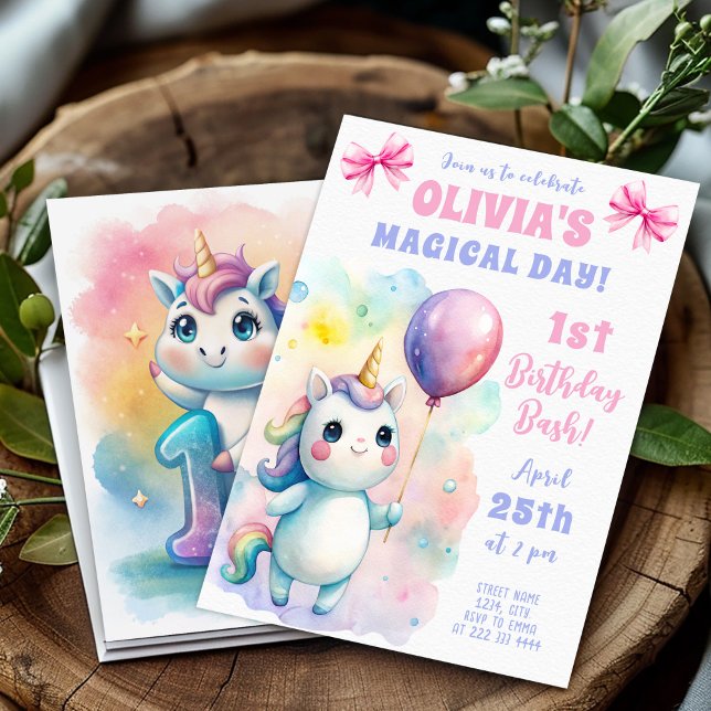 Magical Unicorn Birthday Bash for Baby Invitation (Creator Uploaded)
