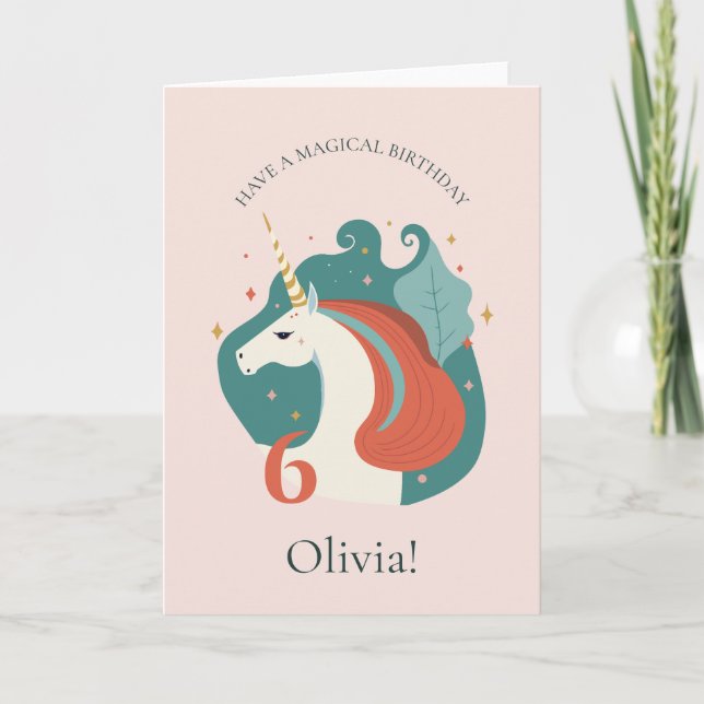 Magical Unicorn Birthday Card (Front)