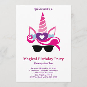 Magical Unicorn Birthday Invitation