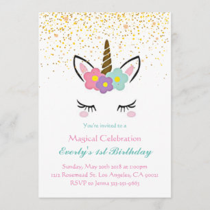 Magical Unicorn Birthday Invitation