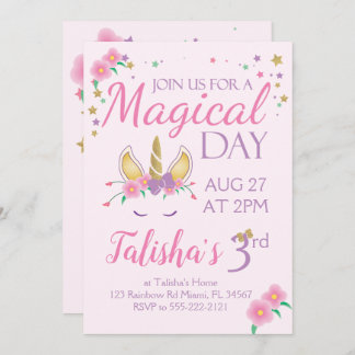Magical Unicorn Birthday Invitation