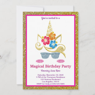 Magical Unicorn Birthday Invitation
