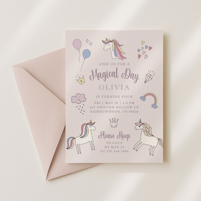 Magical Unicorn Birthday  Invitation (Creator Uploaded)