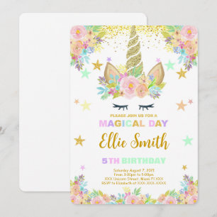 MAGICAL Unicorn Birthday Invitation