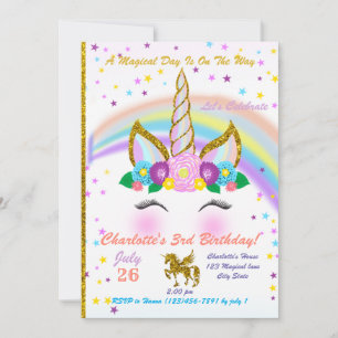 Magical Unicorn Birthday Invitation