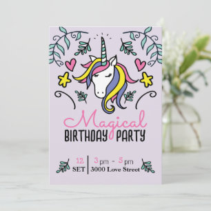 Magical Unicorn Birthday Invitation