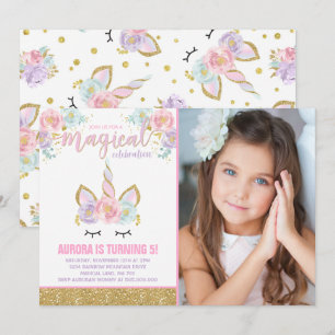 Magical Unicorn Birthday Invitation Unicorn Party
